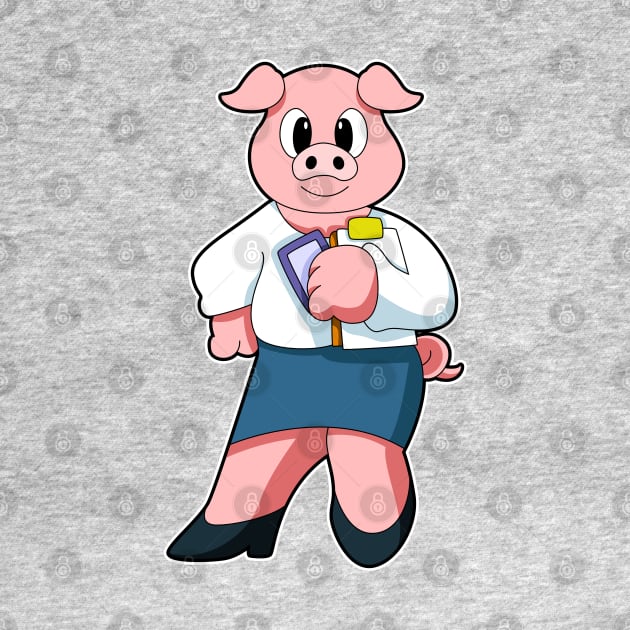 Pig as Secretary with Skirt by Markus Schnabel